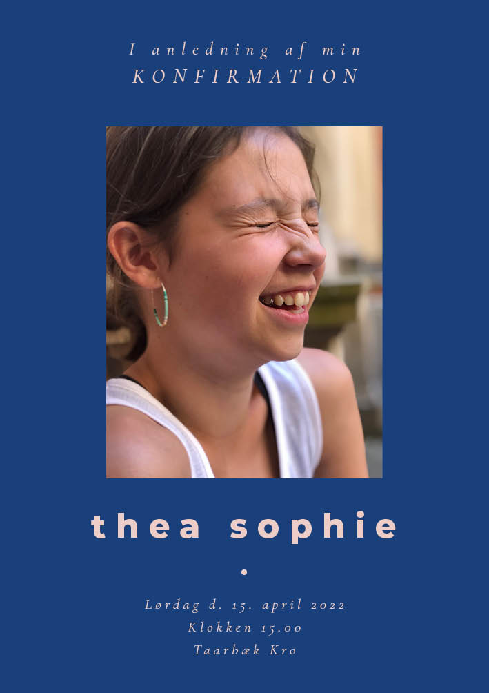 Pige - Thea Sophie Konfirmationsinvitation